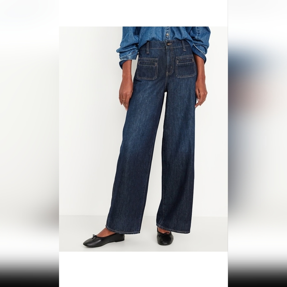 Old Navy Dark Blue Wide Leg Jeans